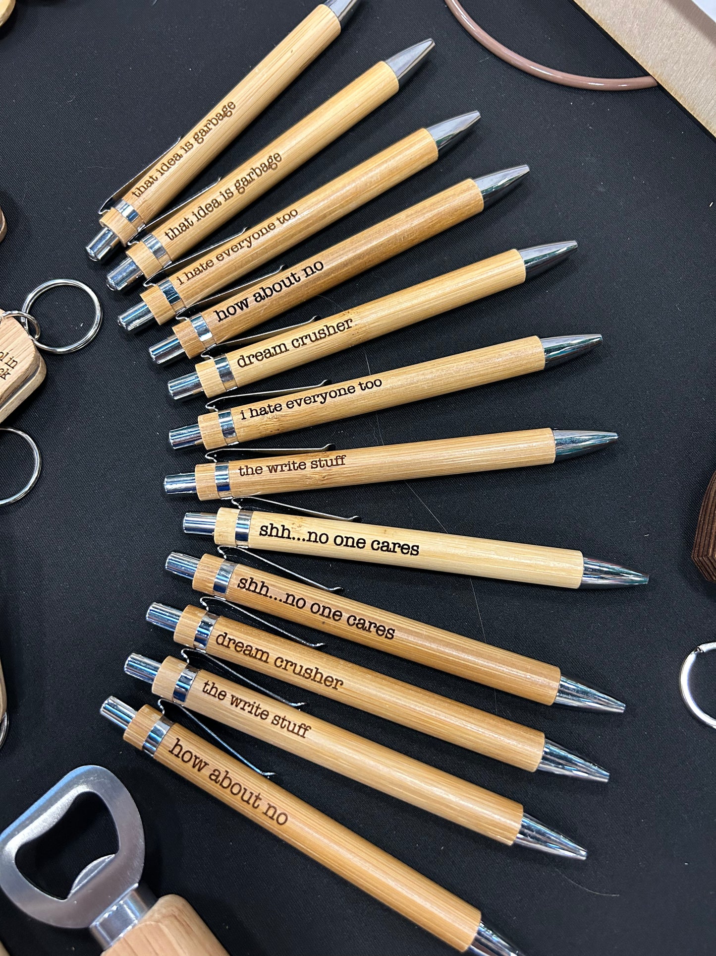 Snarky Bamboo Engraved Pens